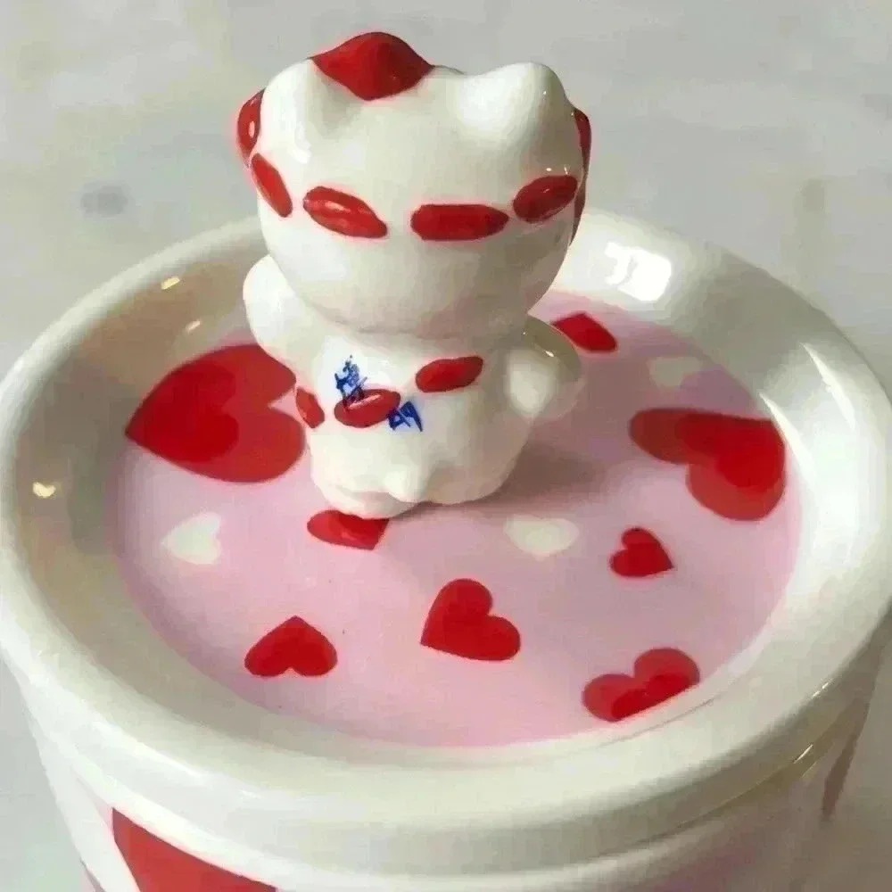 RARE Sanrio Hello Kitty 2010 hearts pattern mug set, made in  Japan - Picture 10 of 10